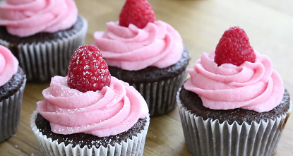 Chocolate Cupcakes with Raspberry Frosting Recipe