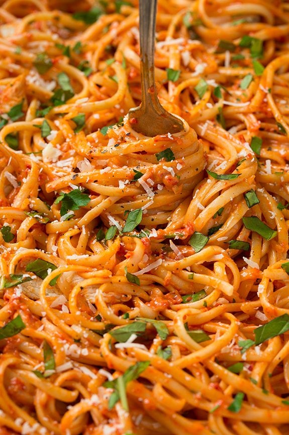 creamy roasted red pepper pasta recipe