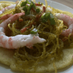 crispy golden rice tortillas with shrimps recipe