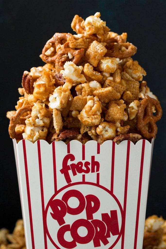 crunchy caramel corn snack mix recipe