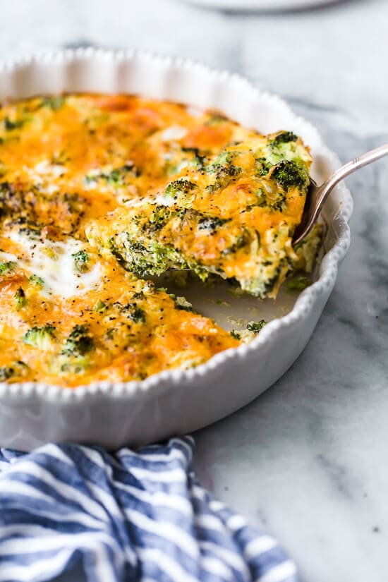 crustless broccoli & cheddar quiche recipe