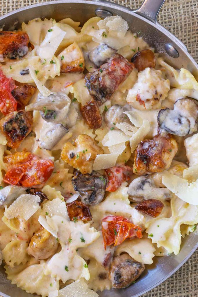 farfalle with chicken and roasted garlic (the cheesecake factory copycat) recipe