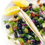 fish tacos with blueberry-almond salsa recipe