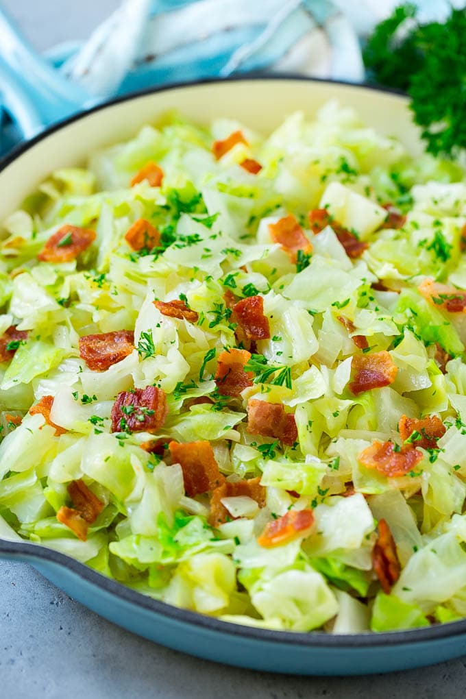 fried cabbage with bacon recipe