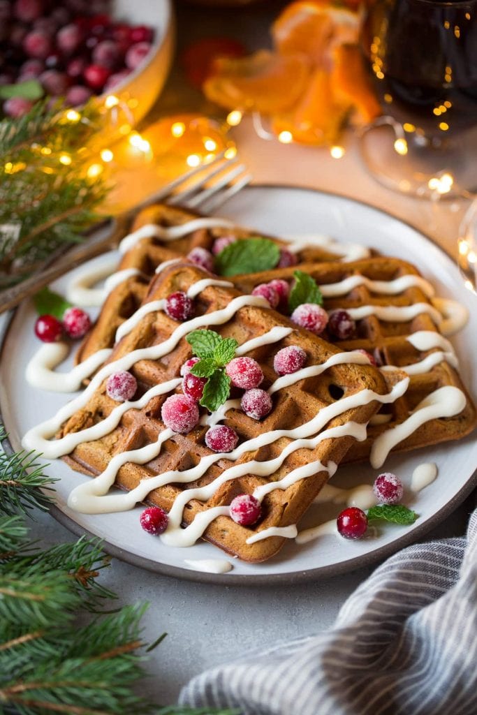 gingerbread waffles with cream cheese glaze recipe