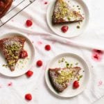 gluten-free honey almond cake with raspberries, orange and pistachios recipe