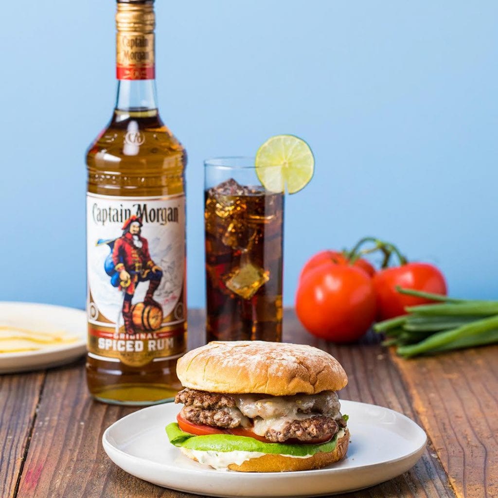 grilled smashed burger and cuba libre recipe