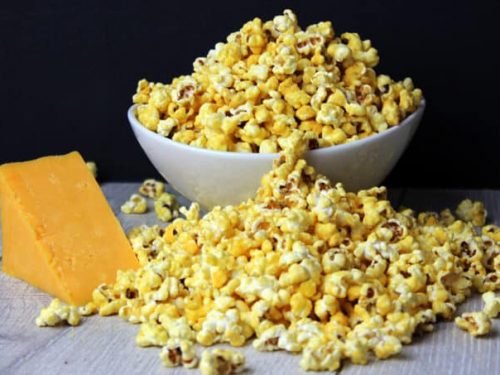 homemade cheddar cheese popcorn (perfect for movie nights!) recipe