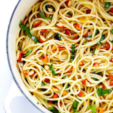 lemon basil spaghetti with almonds recipe