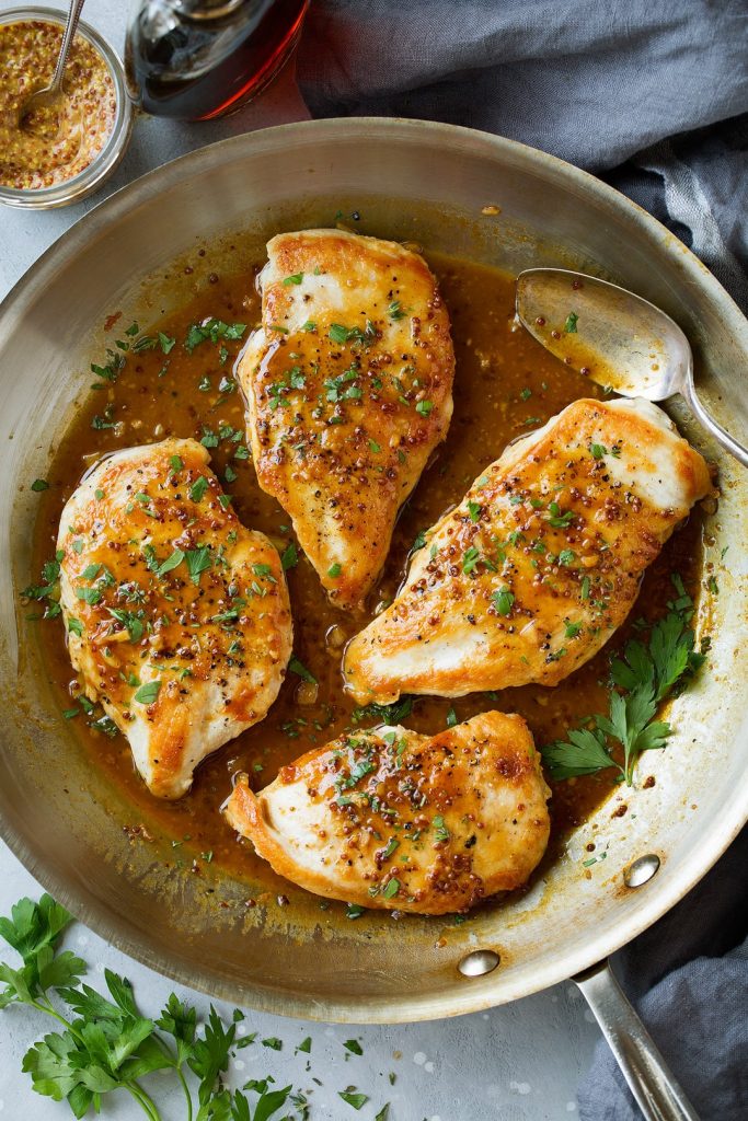 maple-mustard skillet chicken recipe