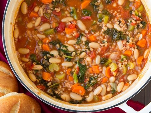 mediterranean kale, cannellini and farro stew recipe