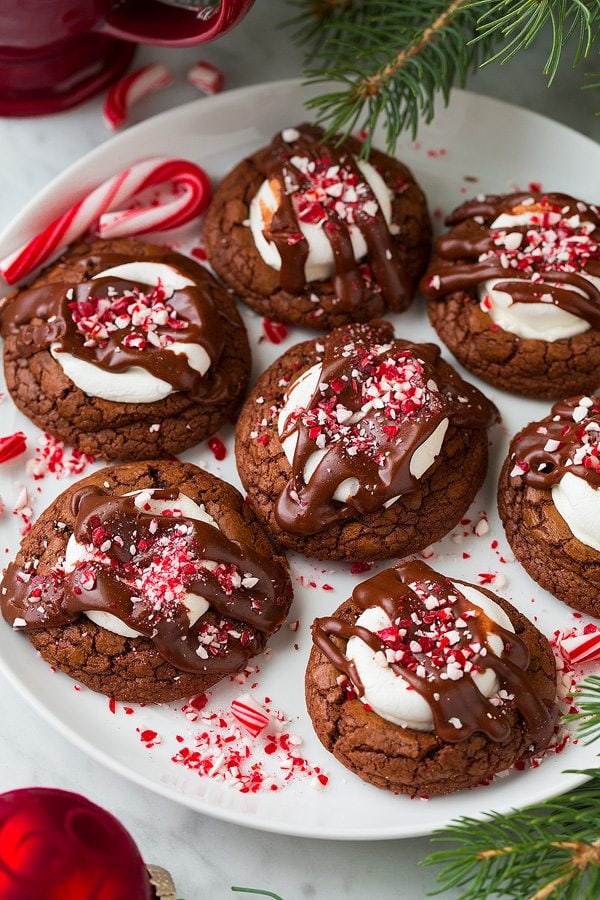 peppermint hot chocolate cookies recipe