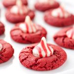 peppermint red velvet cookies with kisses recipe