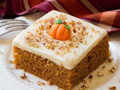 pumpkin sheet cake with cream cheese frosting recipe