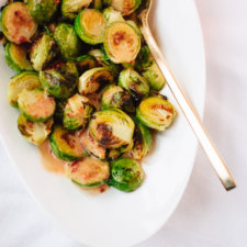 quick roasted brussels sprouts with coconut ginger sauce recipe