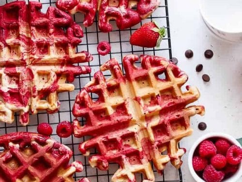 red velvet marbled waffles recipe