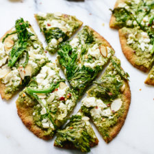 roasted broccoli rabe and pesto flatbread recipe