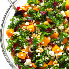 roasted butternut squash, kale and cranberry couscous recipe