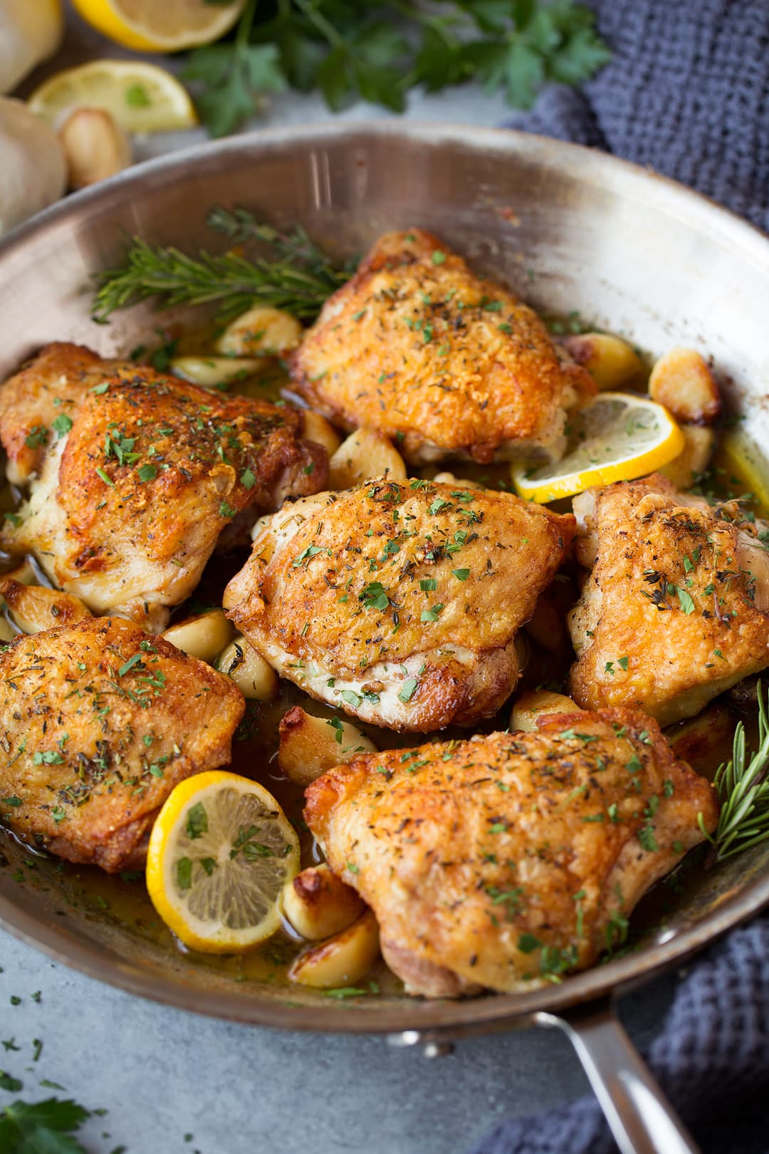 Roasted Chicken Thighs With Garlic Recipe Recipes Net