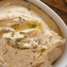 roasted garlic and white bean hummus, served warm recipe