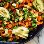 roasted & raw carrot salad with avocado recipe
