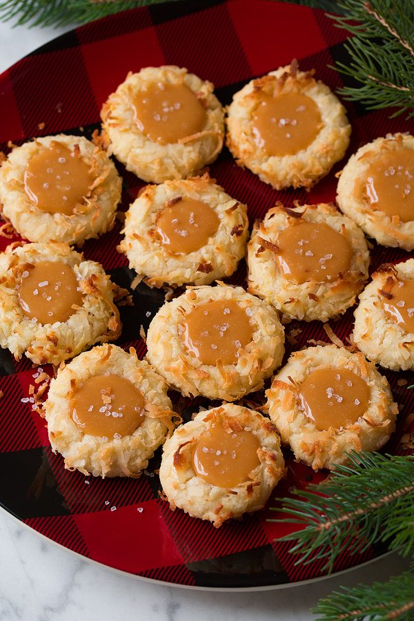 Salted Caramel Coconut Thumbprint Cookies Recipe | Recipes.net