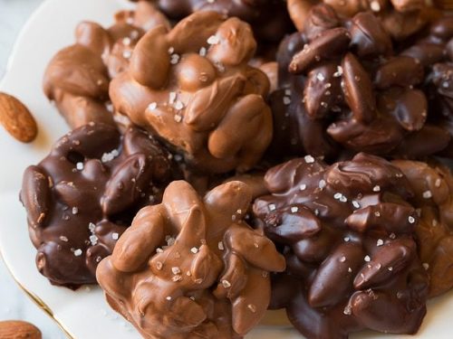 salted chocolate almond clusters recipe