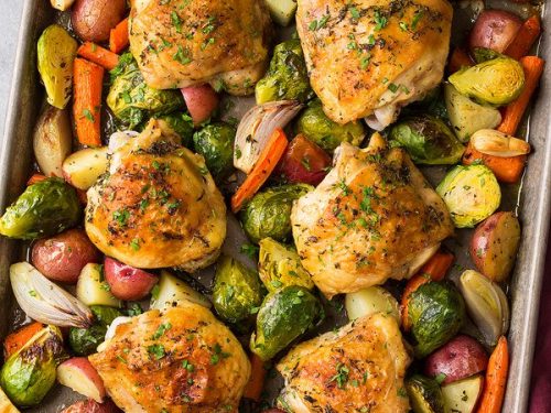 sheet pan roasted chicken with root vegetables recipe