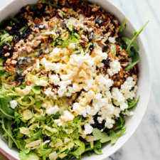 shredded brussels sprouts & arugula salad with sunshine dressing recipe
