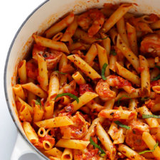 shrimp pasta with creamy tomato basil sauce recipe