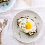 simple goat cheese and egg toasts with peas and dill recipe