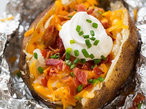 slow cooker “baked” potatoes recipe