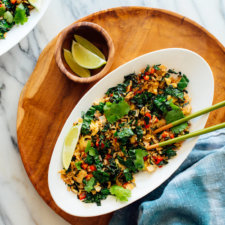 spicy kale and coconut fried rice recipe