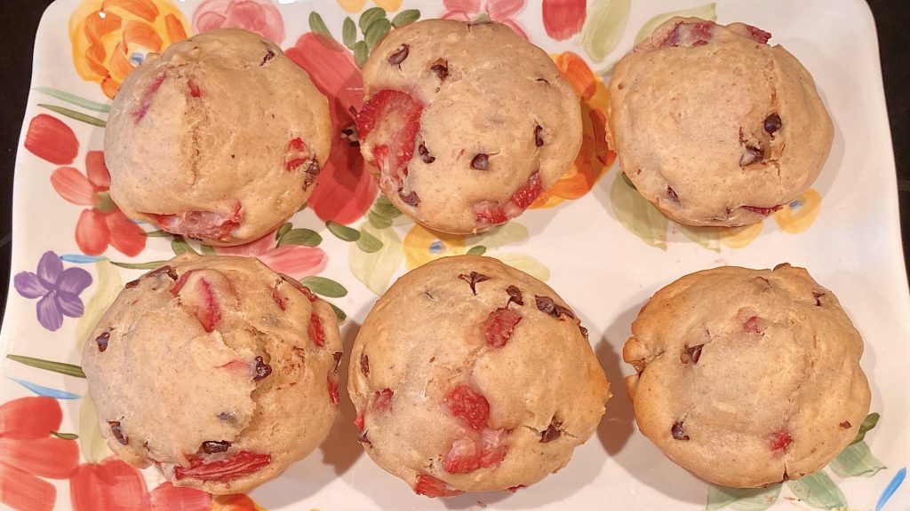 springtime strawberry chocolate chip muffins recipe