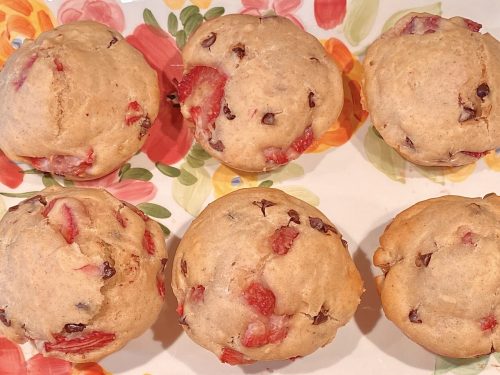 springtime strawberry chocolate chip muffins recipe