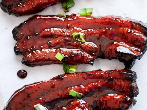 sticky chinese bbq pork belly ribs (char siu) recipe