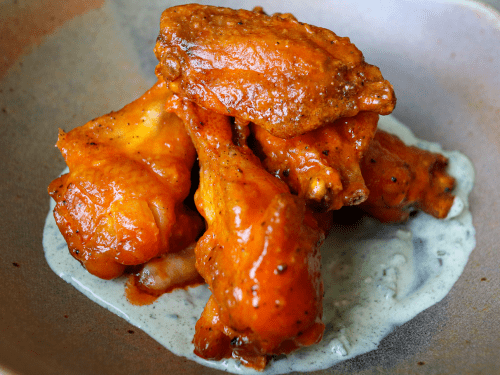 super easy no fry buffalo wings and blue cheese dressing recipe