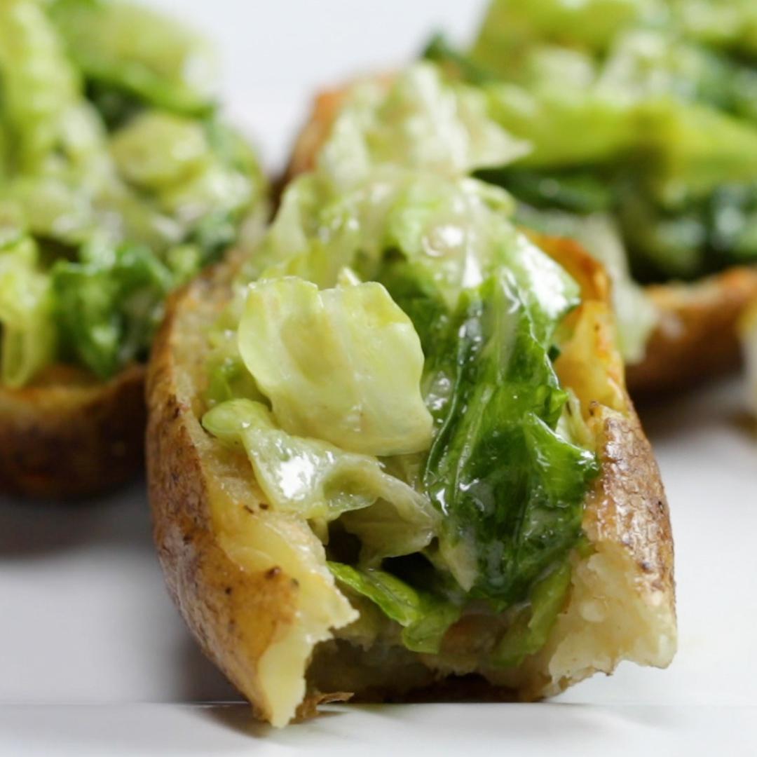 Caesar Salad Potato Skins Recipe