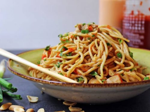 5 ingredient asian peanut noodles recipe