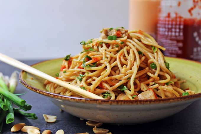 5 ingredient asian peanut noodles recipe