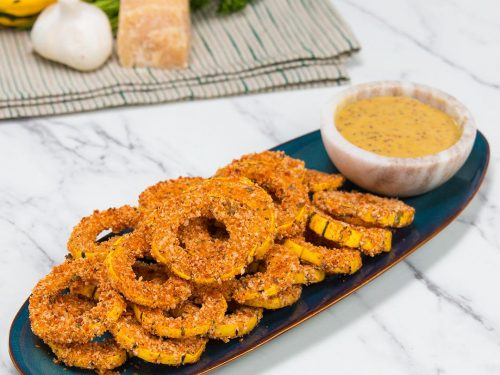 baked delicata squash rings with honey mustard dipping sauce recipe