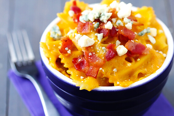 butternut squash, bacon & blue cheese macaroni & cheese recipe