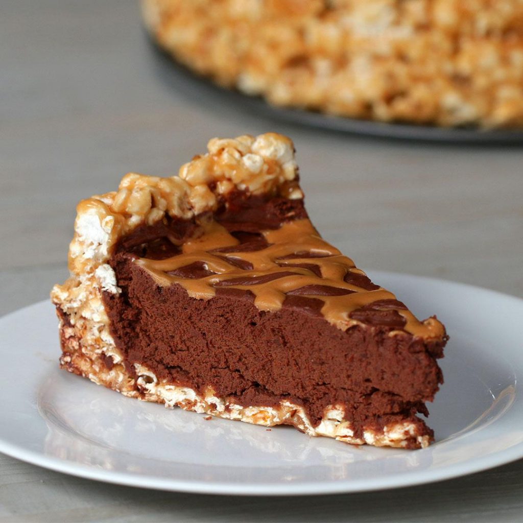 chocolate peanut butter popcorn pie recipe
