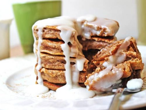 cinnamon roll pancakes with icing recipe
