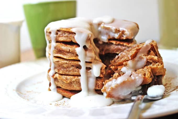 cinnamon roll pancakes with icing recipe