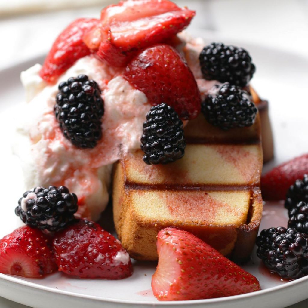 grilled pound cake with berries recipe