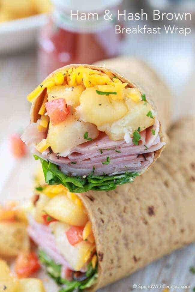 hash brown breakfast wraps (without egg) recipe