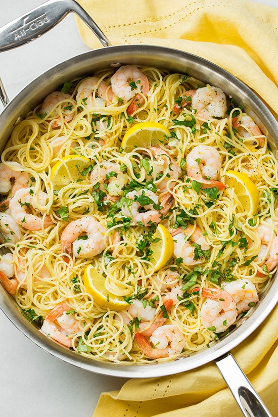 Lemon parmesan angel hair pasta with shrimp recipe