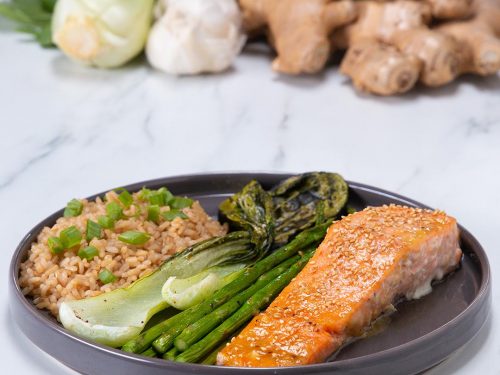 one-pan miso honey salmon for two recipe
