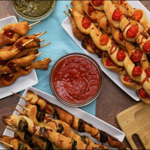 pizza sticks 3-ways recipe